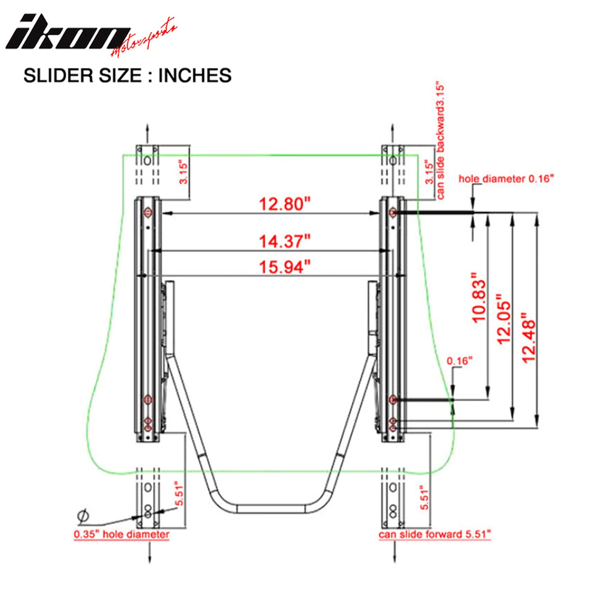 Universal X2 Reclinable Honeycomb Racing Seat + Dual Slider PU Leather