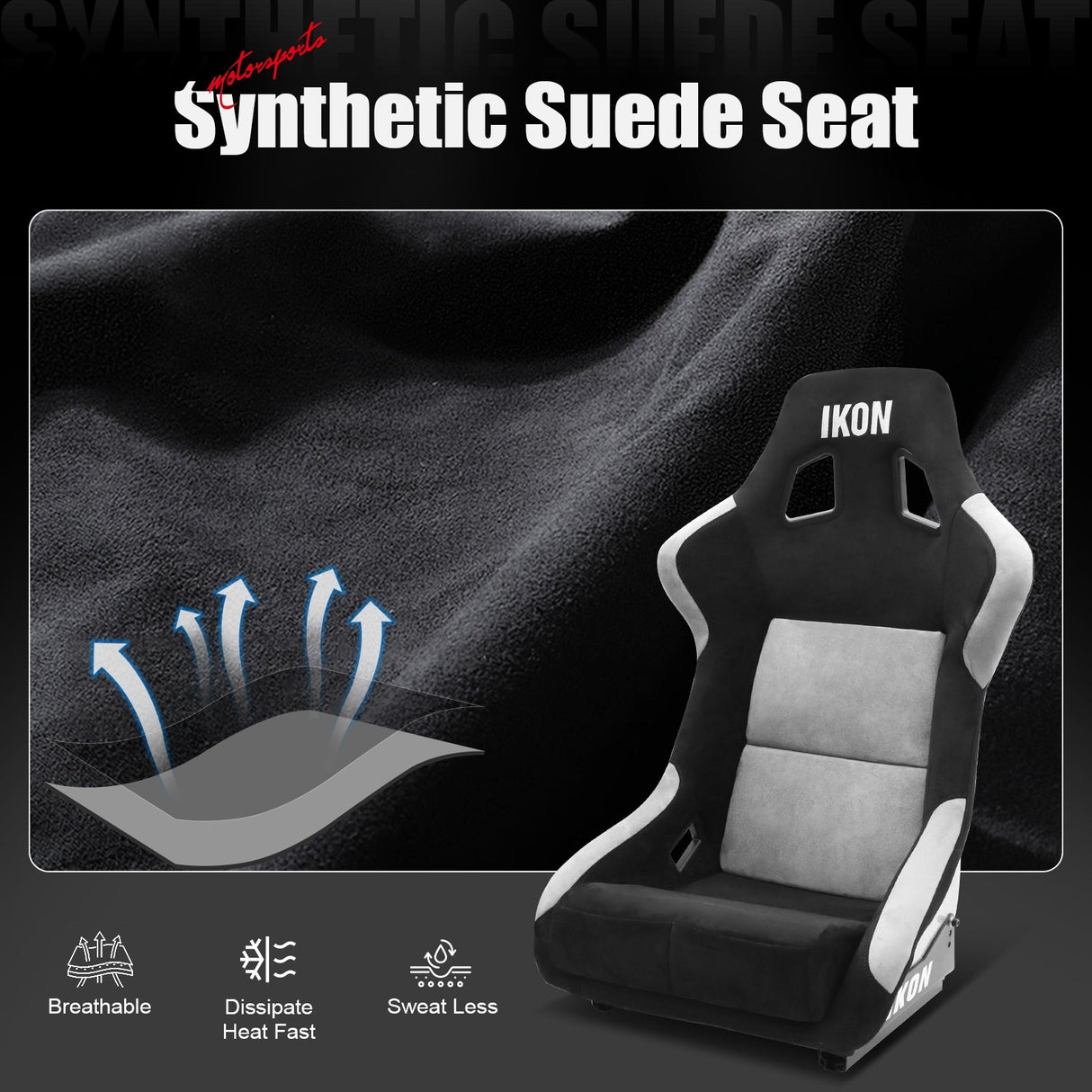 Universal Racing Bucket Seats W/ Slider 4 Point 2" Belt Harness Black