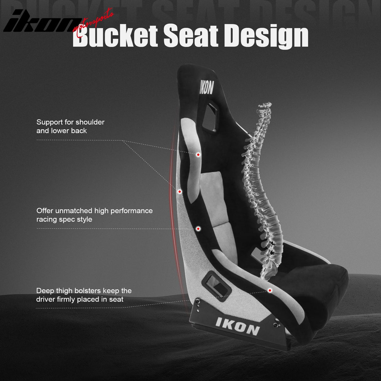Universal Racing Bucket Seats W/ Slider 4 Point 2" Belt Harness Black