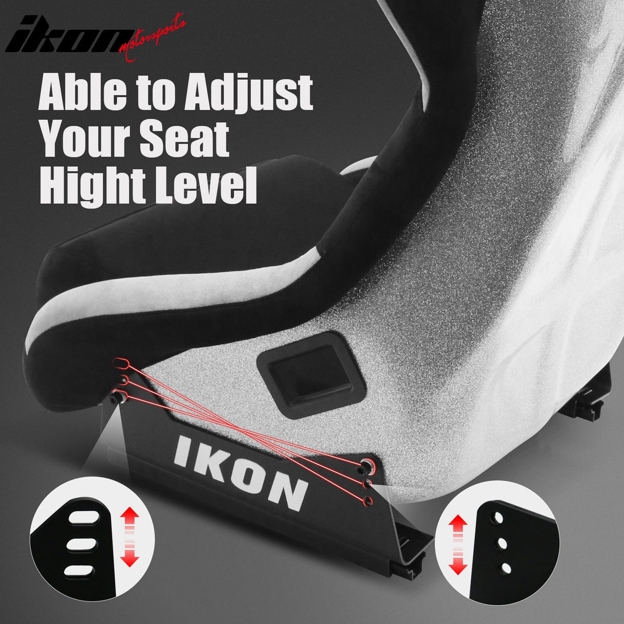 Universal Racing Bucket Seats W/ Slider 4 Point 2" Belt Harness Black