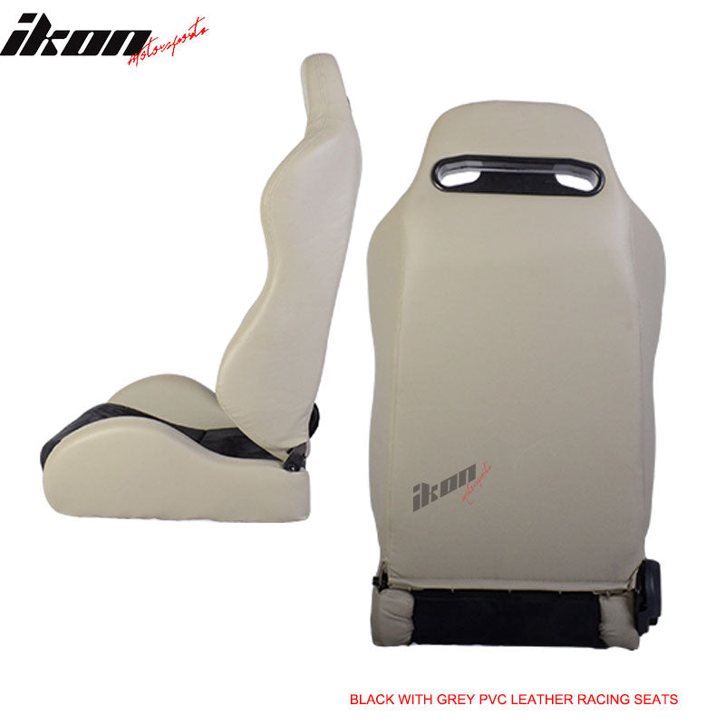 One Pair of Racing Seats Black Gray w/ Slider
