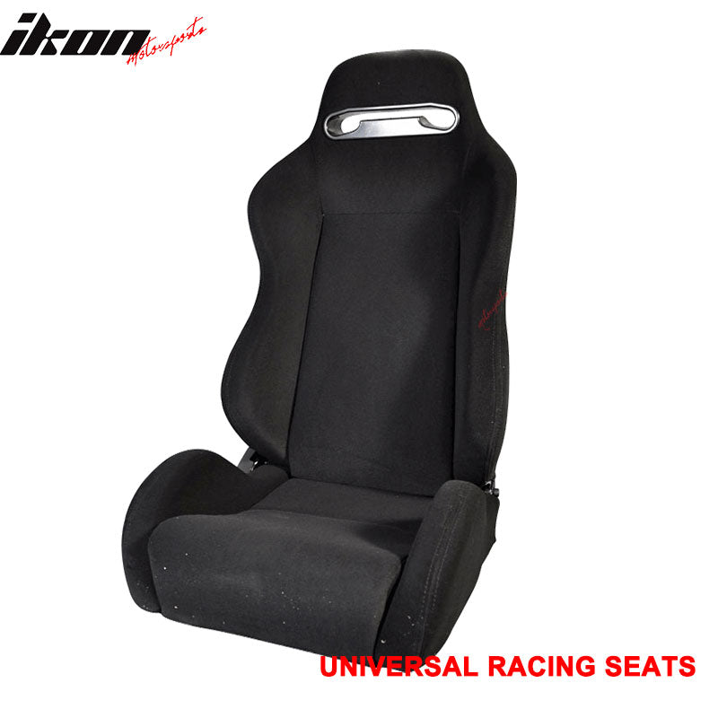 Universal Rco Cloth All Black Racing Seats(Pair)
