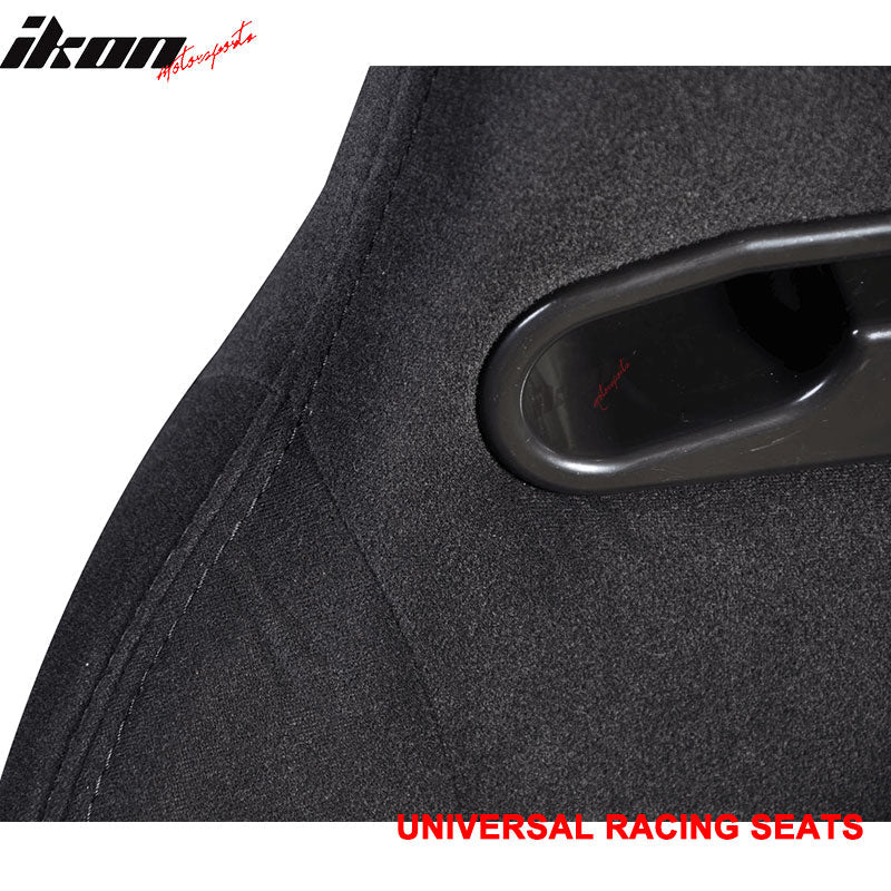 Universal Rco Cloth All Black Racing Seats(Pair)