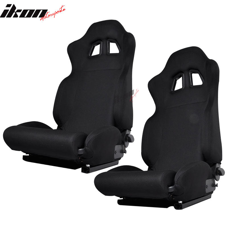 Universal JDM Style Black Racing Seats Cloth
