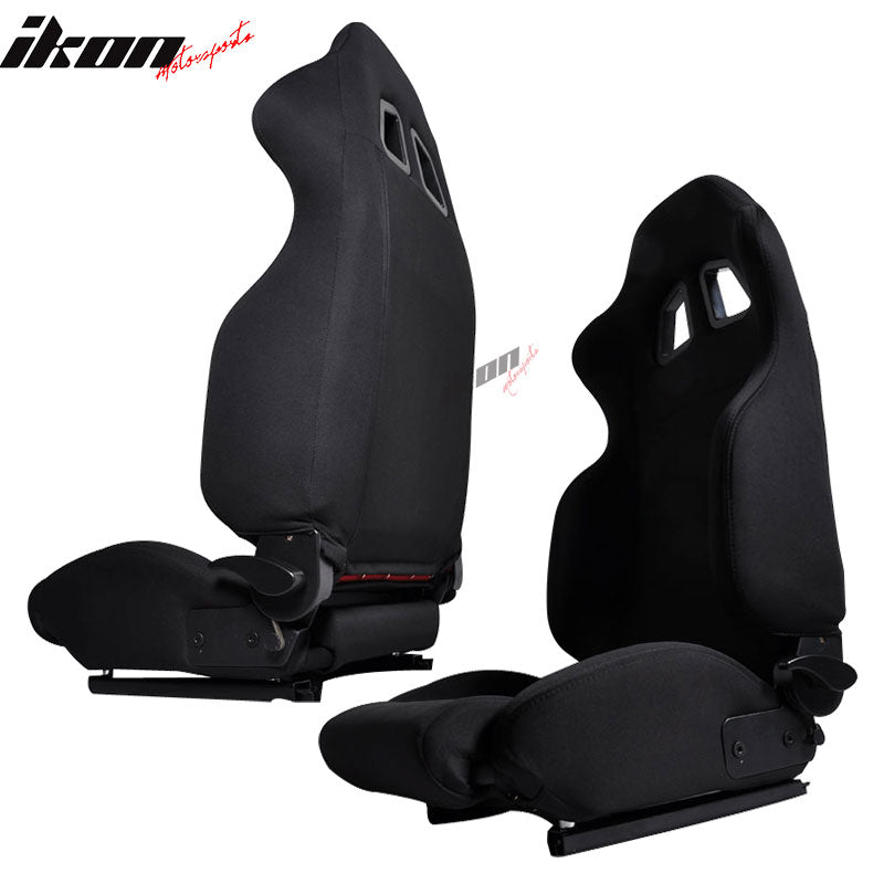 Universal JDM Style Black Racing Seats Cloth