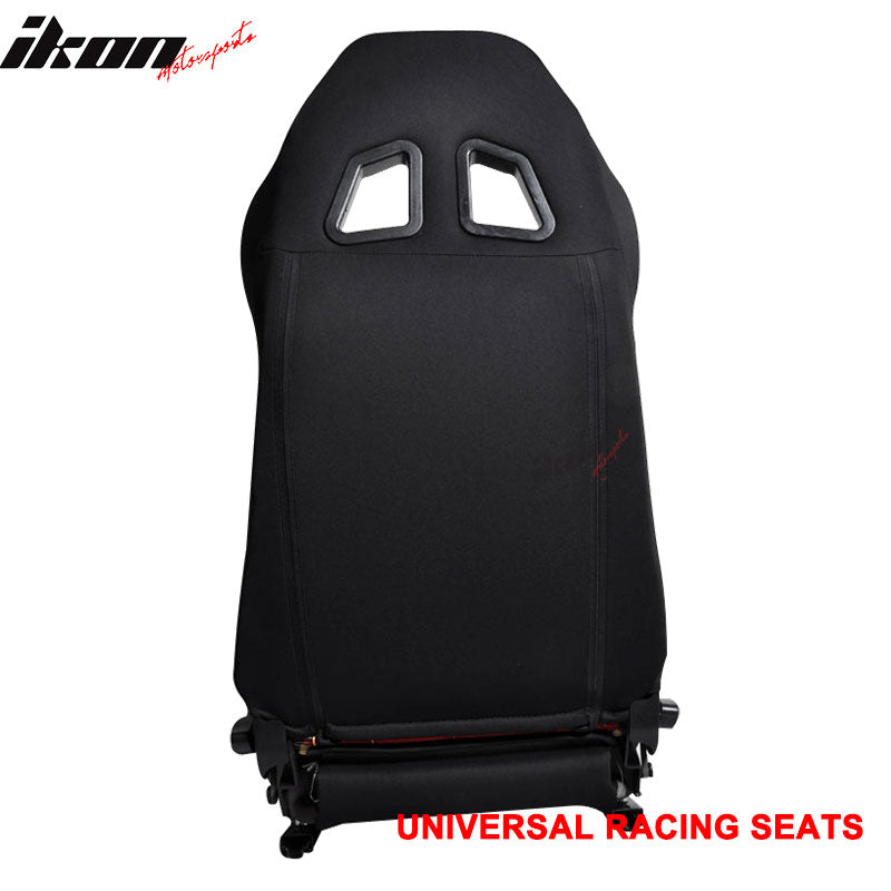 Universal JDM Style Black Gunmetal Racing Seats Cloth