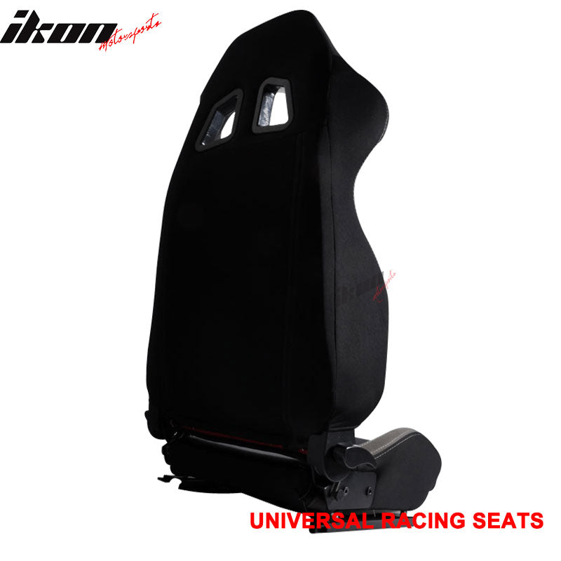 Universal JDM Style Black Gunmetal Racing Seats Cloth
