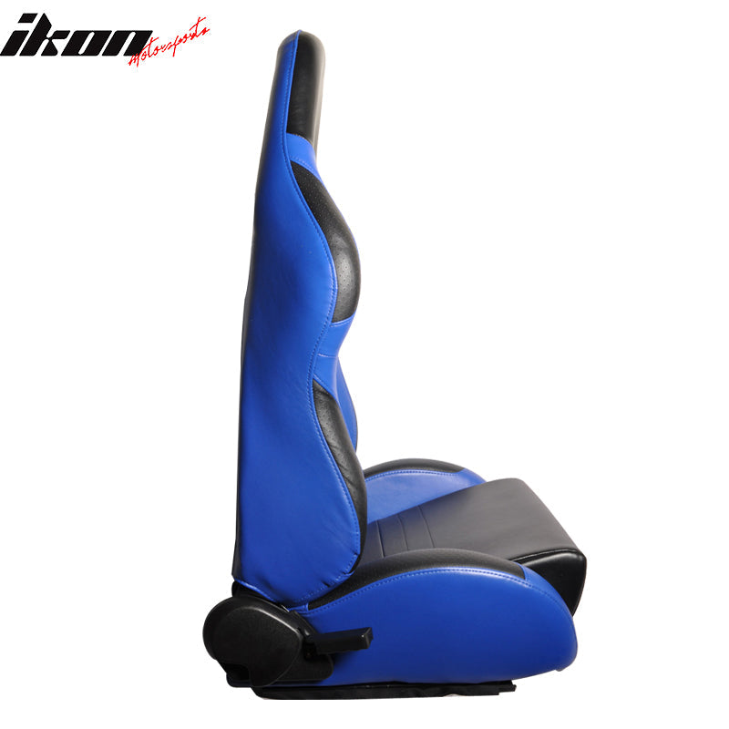 Universal Black Blue PVC Leather Passenger Side Racing Seats Slider