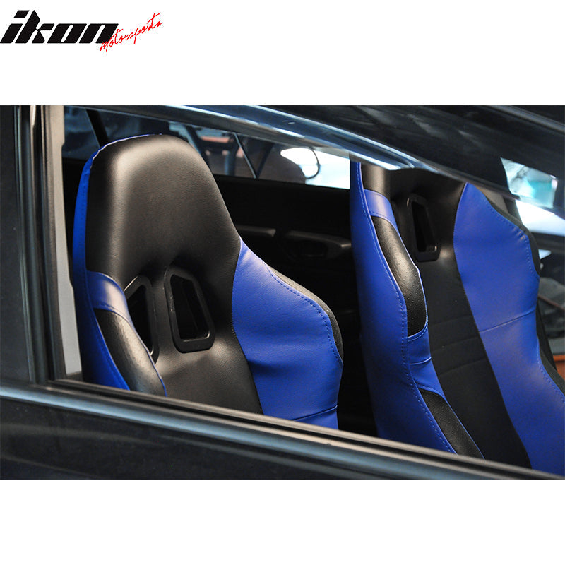 Universal Black Blue PVC Leather Passenger Side Racing Seats Slider