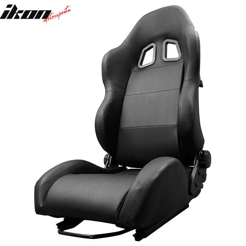 Universal RS Style Balck Racing Bucket Seats PVC Leather