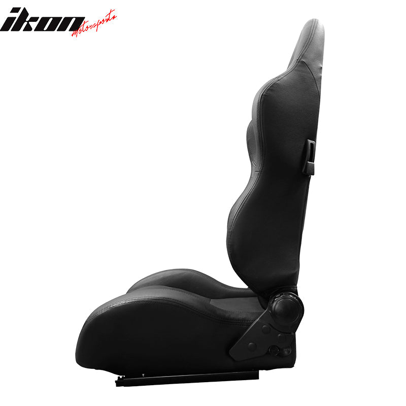 Universal RS Style Balck Racing Bucket Seats PVC Leather