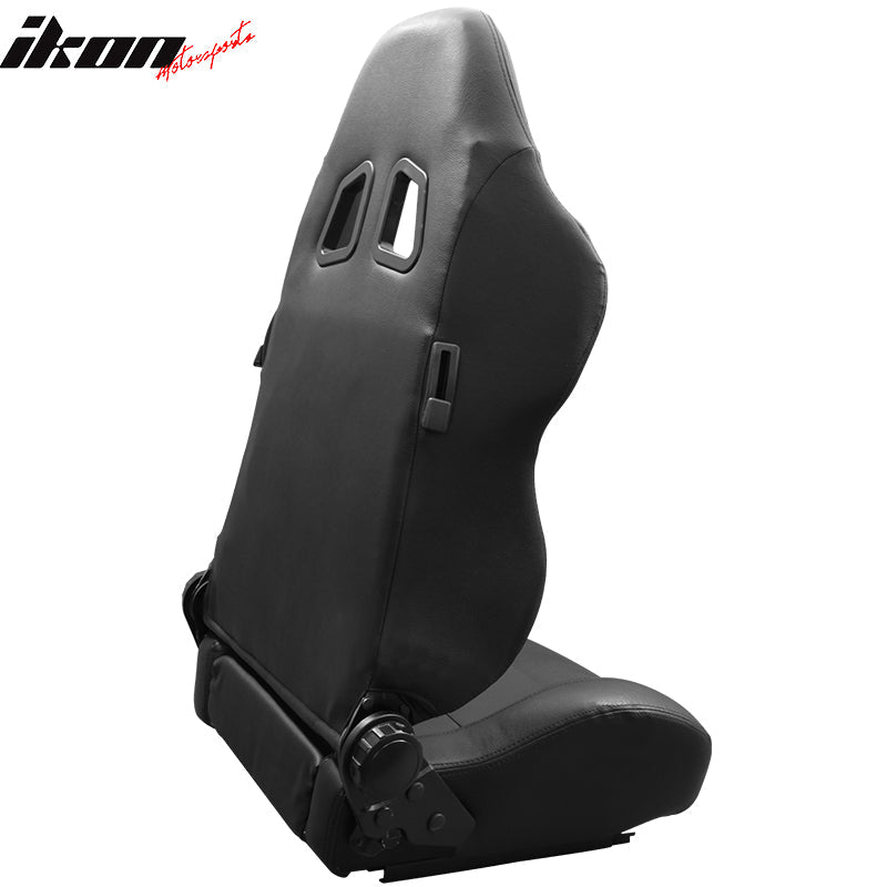 Universal RS Style Balck Racing Bucket Seats PVC Leather