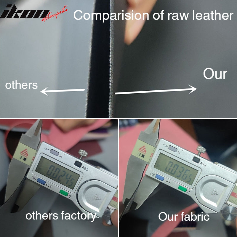 Universal 2x Reclinable Racing Seats Dual Slider Suede PU Carbon Leath