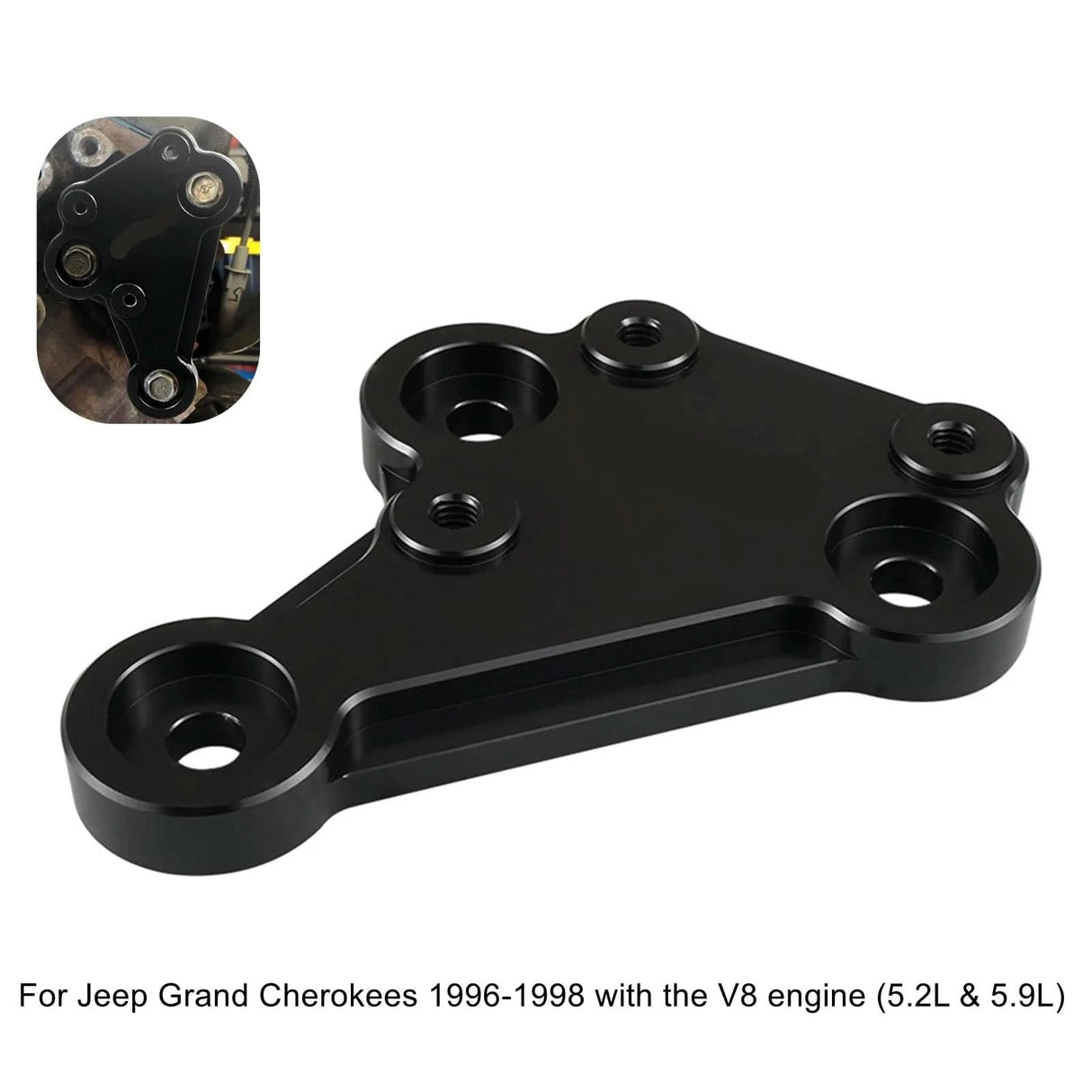 Billet Aluminum Power Steering Pump Bracket for Jeep Grand Cherokee V8 (1996–1998)