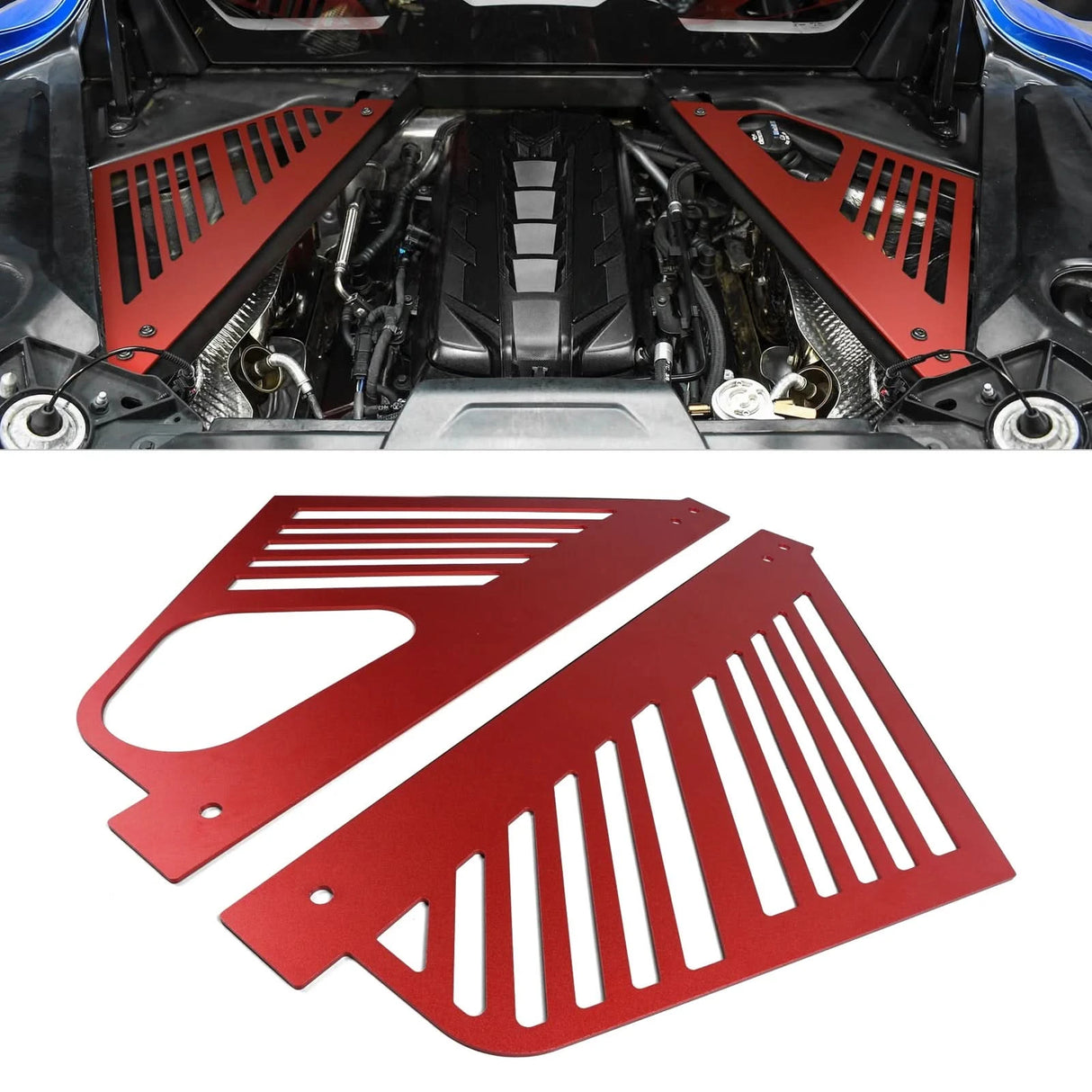 Aluminum Engine Bay Compartment Covers for Corvette C8 (2020–2023)