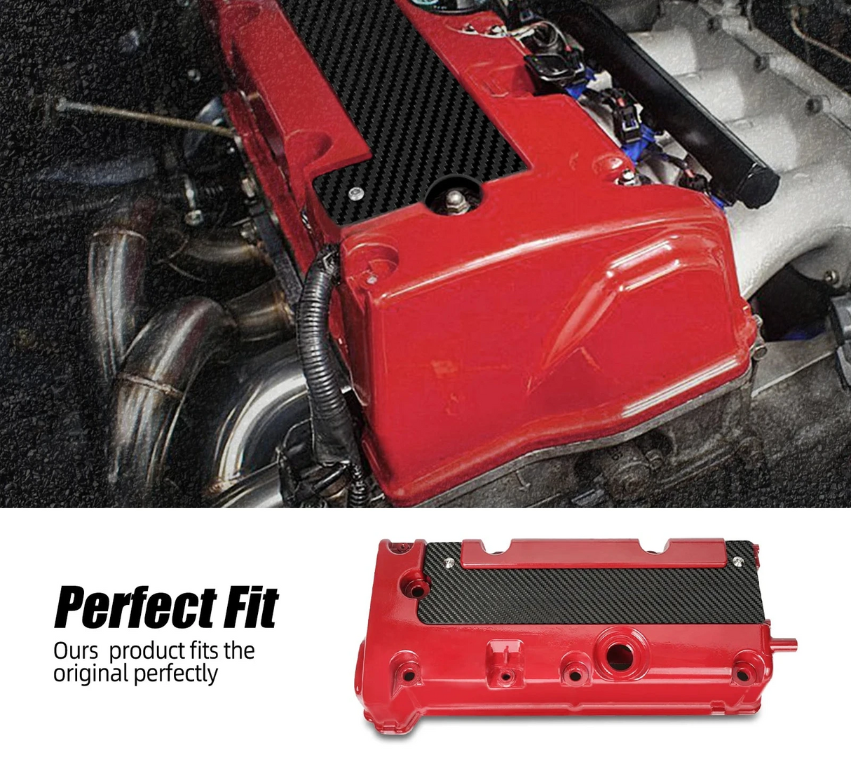 Dry Carbon Fiber Spark Plug Cover Insert for Honda K20 & K24 Engines – Engine Bay Dress-Up Upgrade