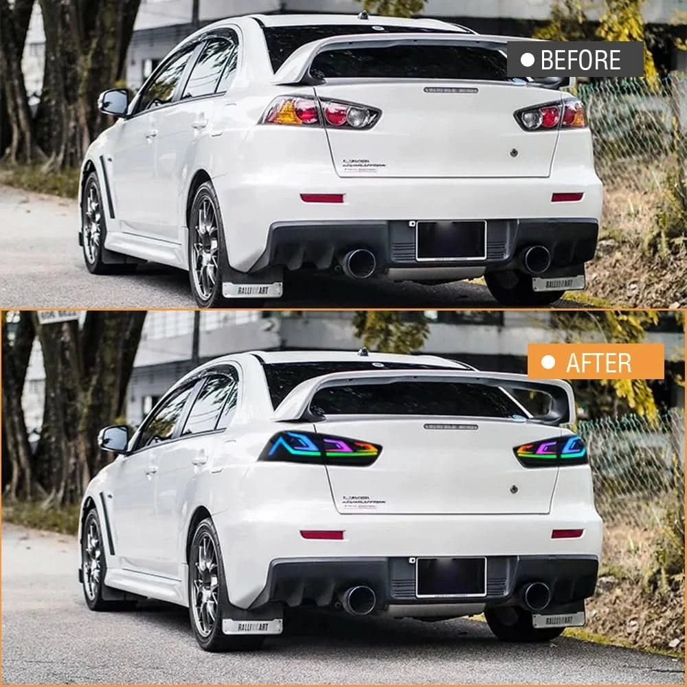 Mitsubishi Lancer RGB LED Tail Lights – Rear Brake, Fog & Running Light Assembly (2008–2018)