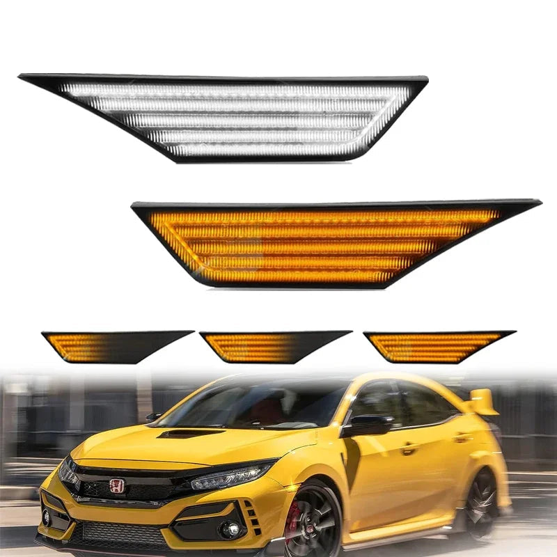 Honda Civic LED Side Marker Lights – Switchback White DRL & Sequential Amber Turn Signal (2016–2021)