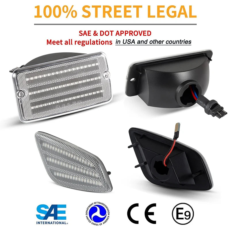 Dynamic LED Turn Signal & Side Marker Lights for Jeep Wrangler TJ (1997–2006)