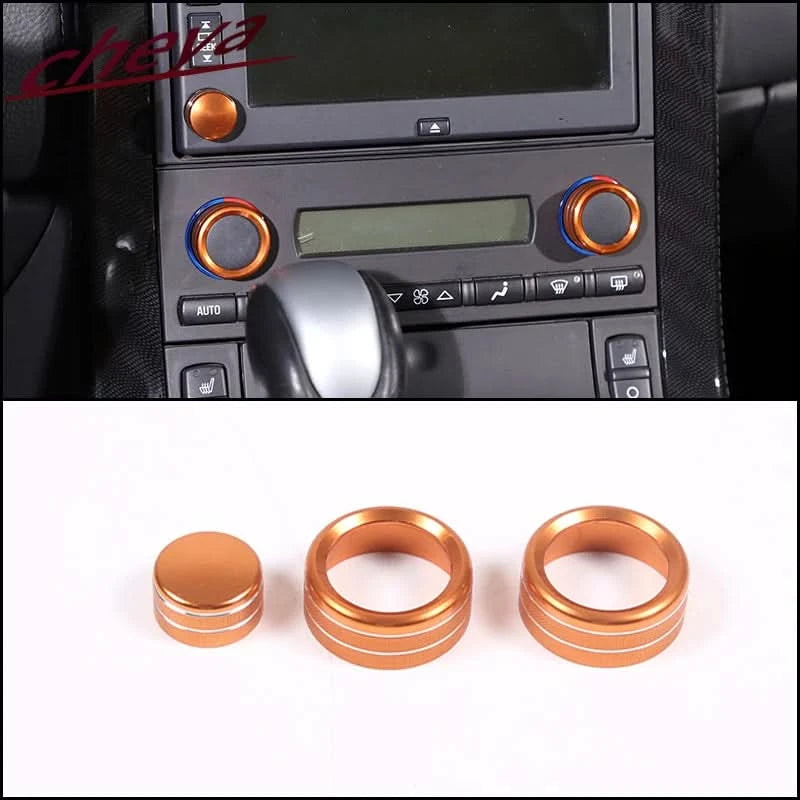 Corvette C6 Aluminum Climate Control Knob Rings – Interior Trim Upgrade (2007–2013, 3-Piece Set)