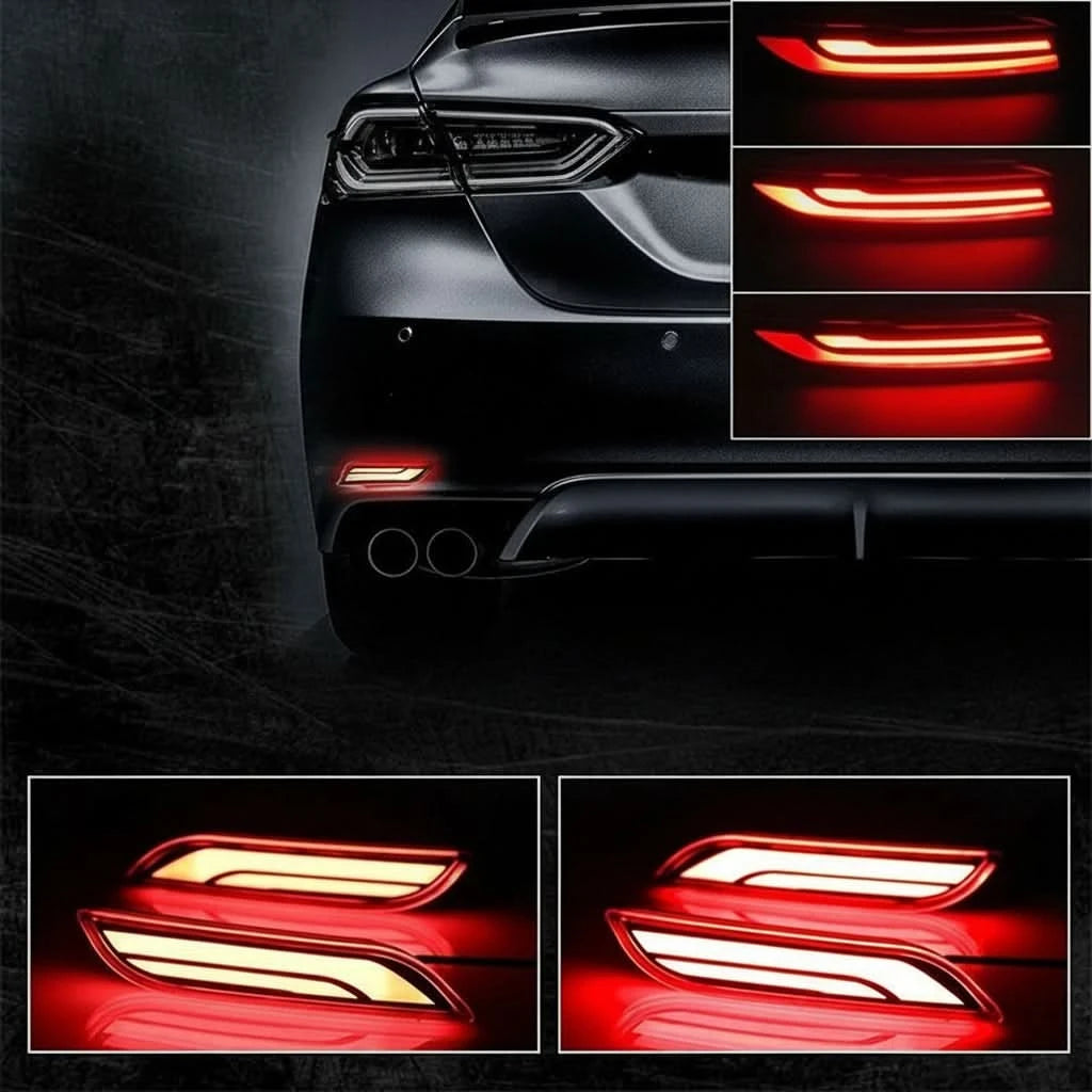 LED Rear Bumper Reflector Lights for Toyota Camry 2018–2024 | Tail, Brake, Rear Fog & Sequential Turn Signal (2PCS)