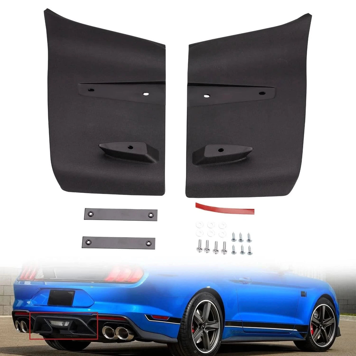 Ford Mustang GT Rear Diffuser – ABS Bumper Lip Valance Kit (2018–2023)