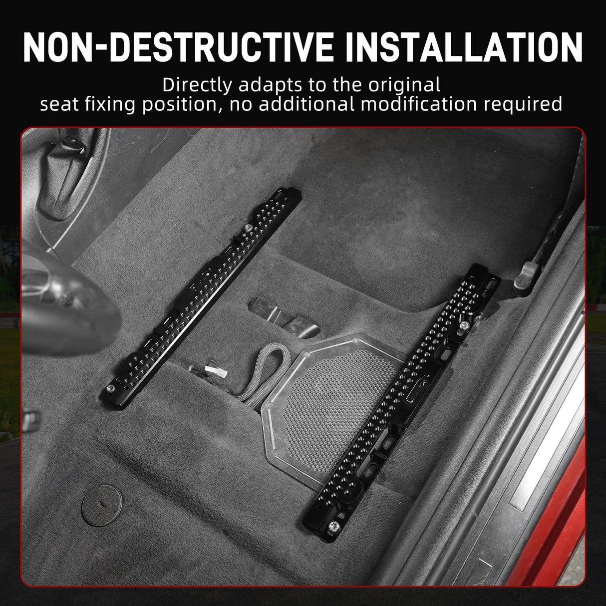 Adjustable Aluminum Seat Floor Mount Adapter – BMW E82 / E90 / E91 / E92