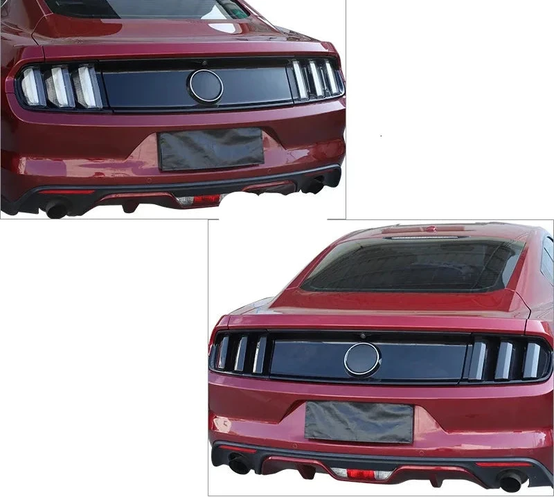 Smoked Tail Light Cover Trim Set for Ford Mustang 2015–2017