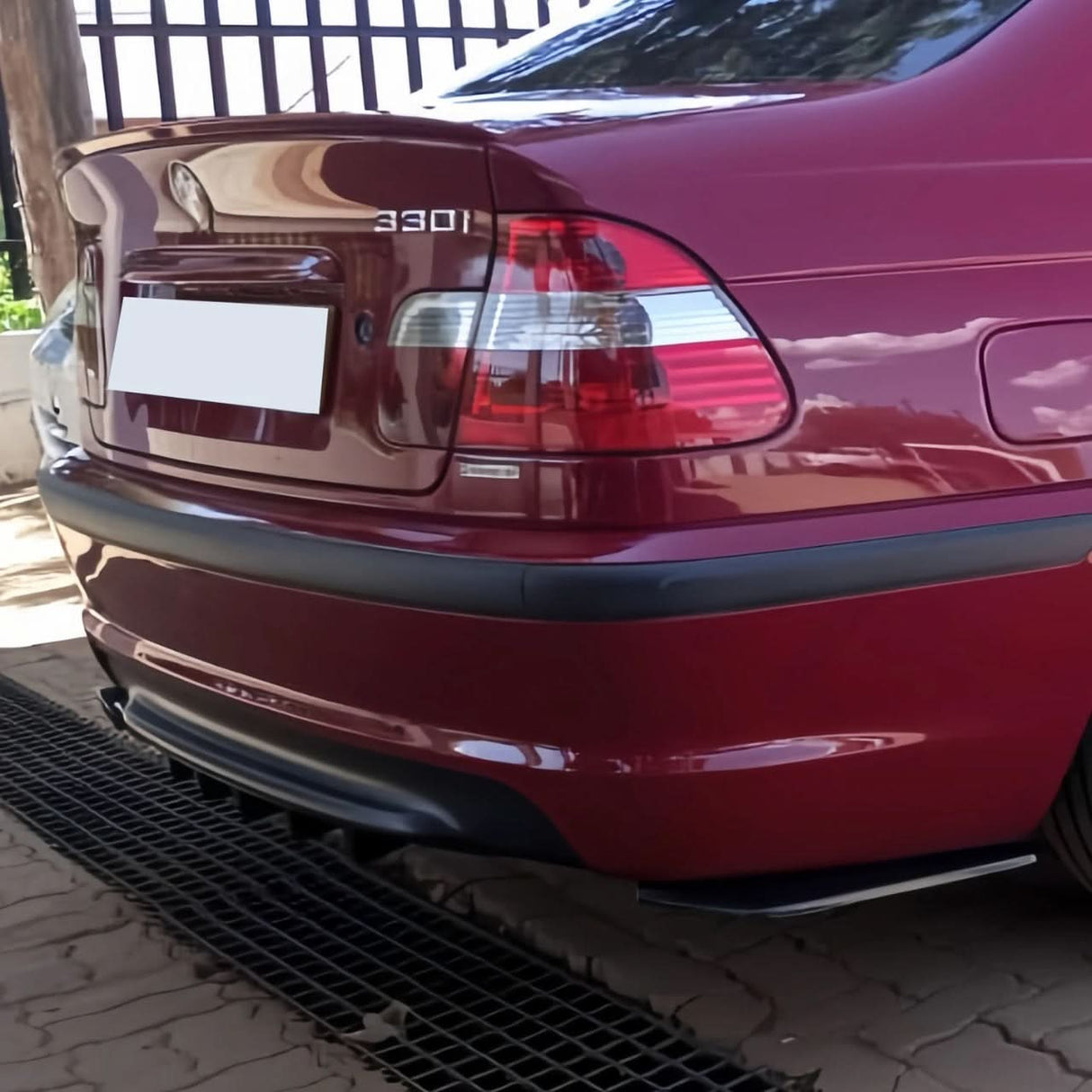 BMW E46 M-Sport Rear Bumper Diffuser & Side Splitter Set – Gloss Black ABS (1999–2005)