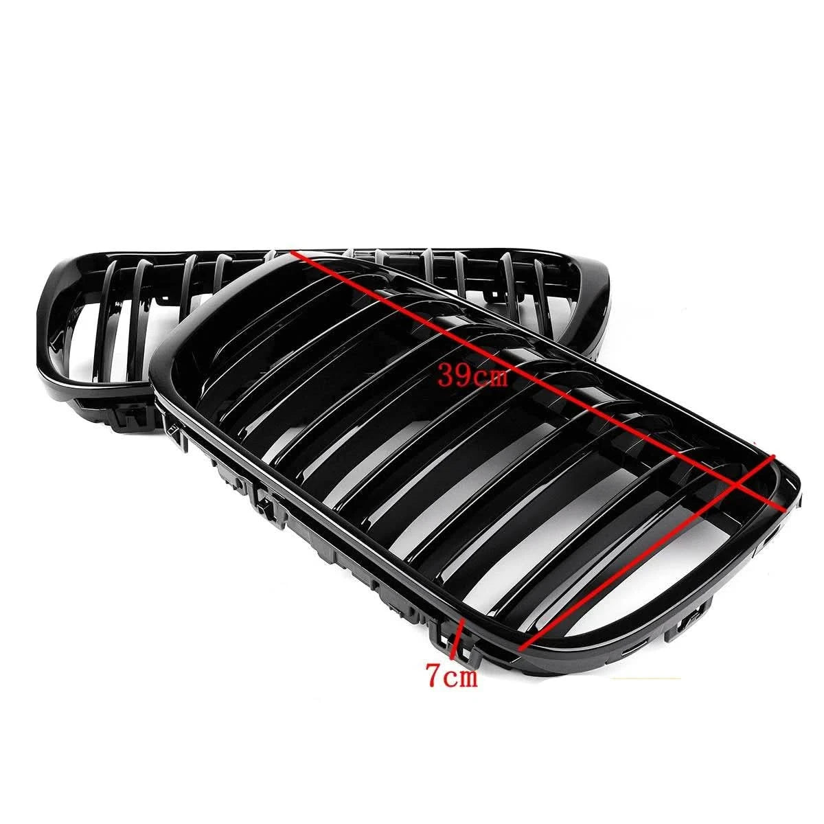 BMW X1 F48/F49 M-Style Front Kidney Grilles – Gloss Black Double-Line Upgrade (2016–2020)