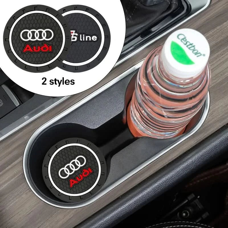 Audi Interior Cup Holder Anti-Slip Coasters – Silicone Mat Set (A & Q Series)