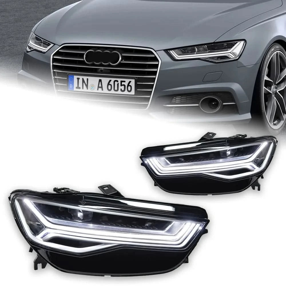 Audi A6 C7 LED Headlights – DRL, Projector High/Low Beam & Dynamic Turn Signals (2012–2018)