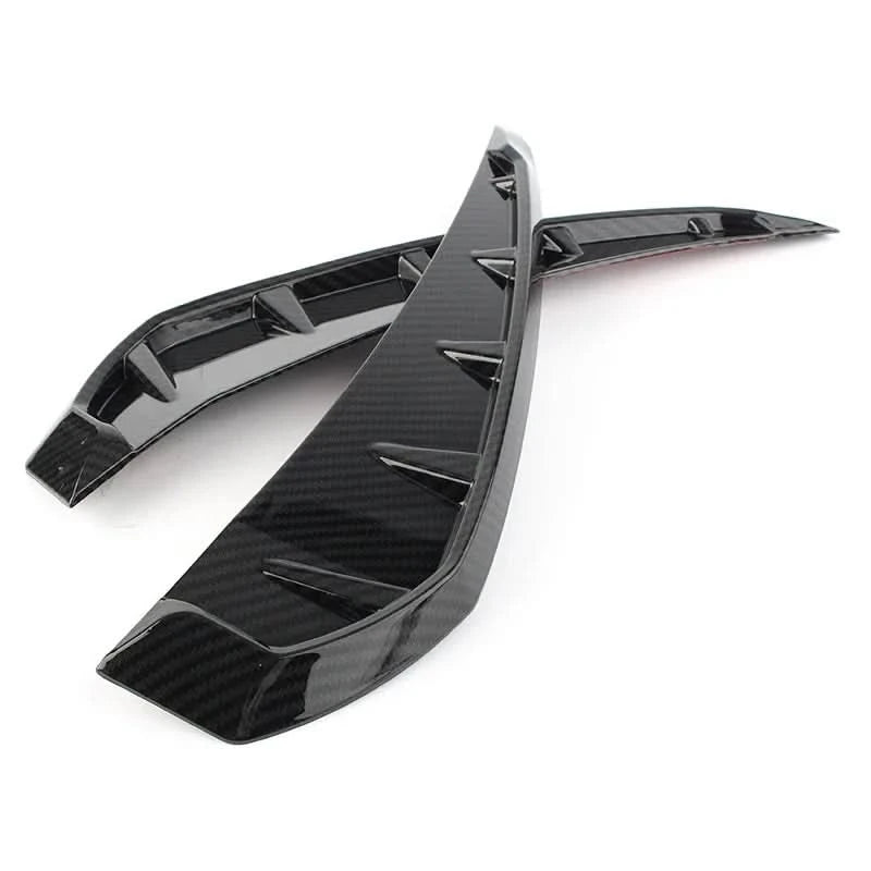 Universal Car Shark Vent Side Grille Air Flow Fender Decoration – Gloss Black / Carbon Texture ABS Trim-2PCS