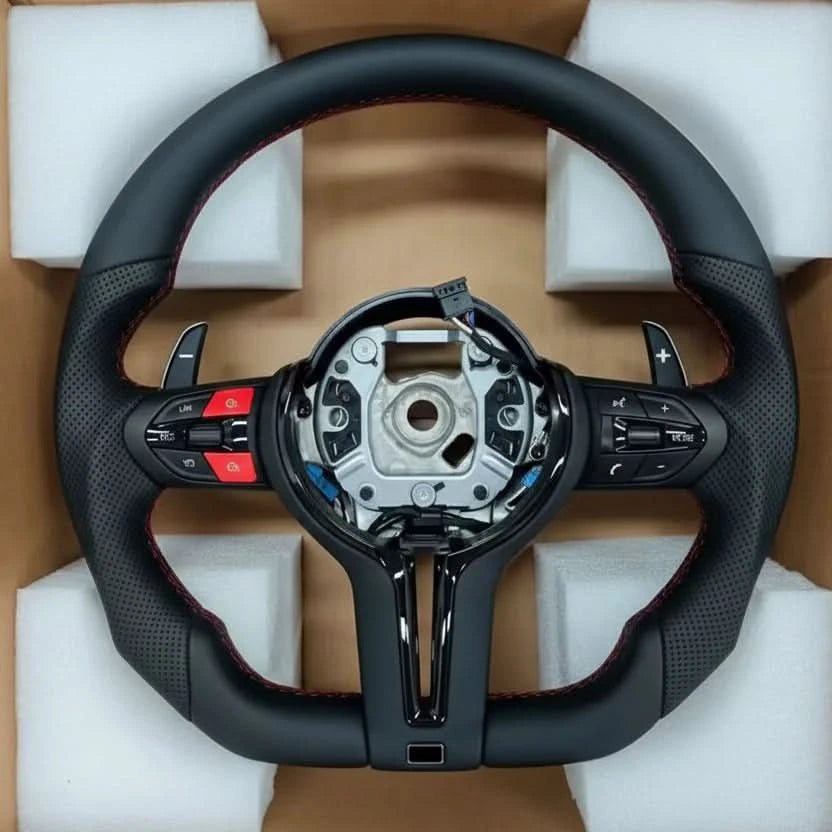 BMW F-Series Flat Bottom Sport Steering Wheel – Black Frame Performance Upgrade