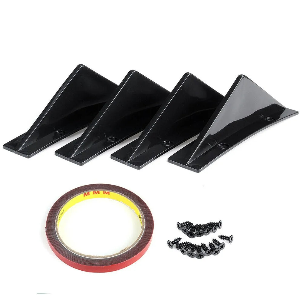 Universal Rear Bumper Diffuser Fins (4PCS) – Splitter Lip Spoiler Protector Caps for Chrysler 300 & More