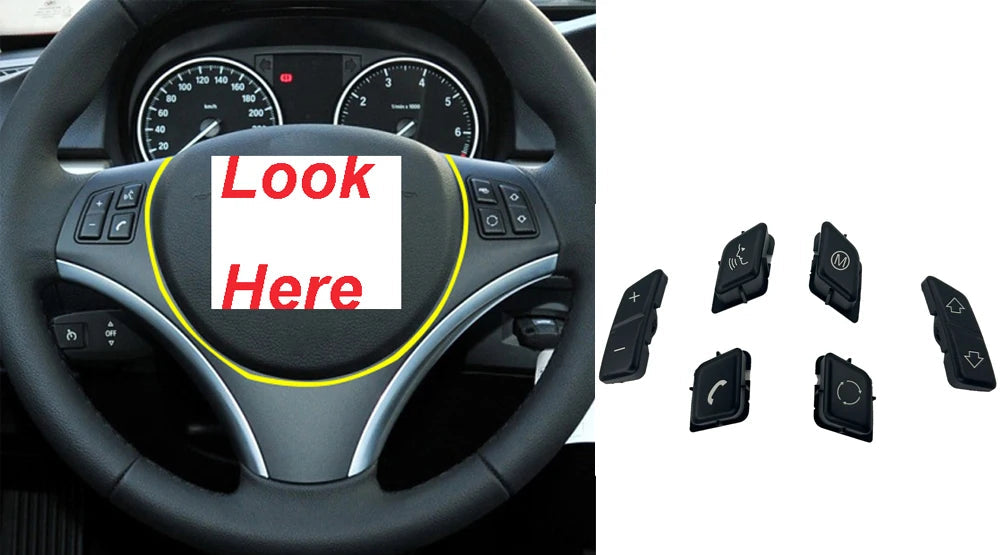 Steering Wheel M Button Replacement Cover for BMW 3 Series E90 E92 E93 M3, 1 Series E81–E88 & X1 E84 (2006–2013)