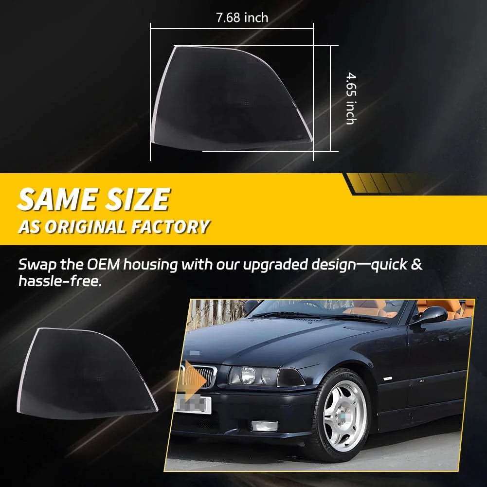 BMW E36 Coupe Front Corner Turn Signal Lights – Amber / Clear / Smoked (1992–1999, Pair)