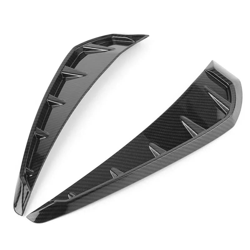 Universal Car Shark Vent Side Grille Air Flow Fender Decoration – Gloss Black / Carbon Texture ABS Trim-2PCS