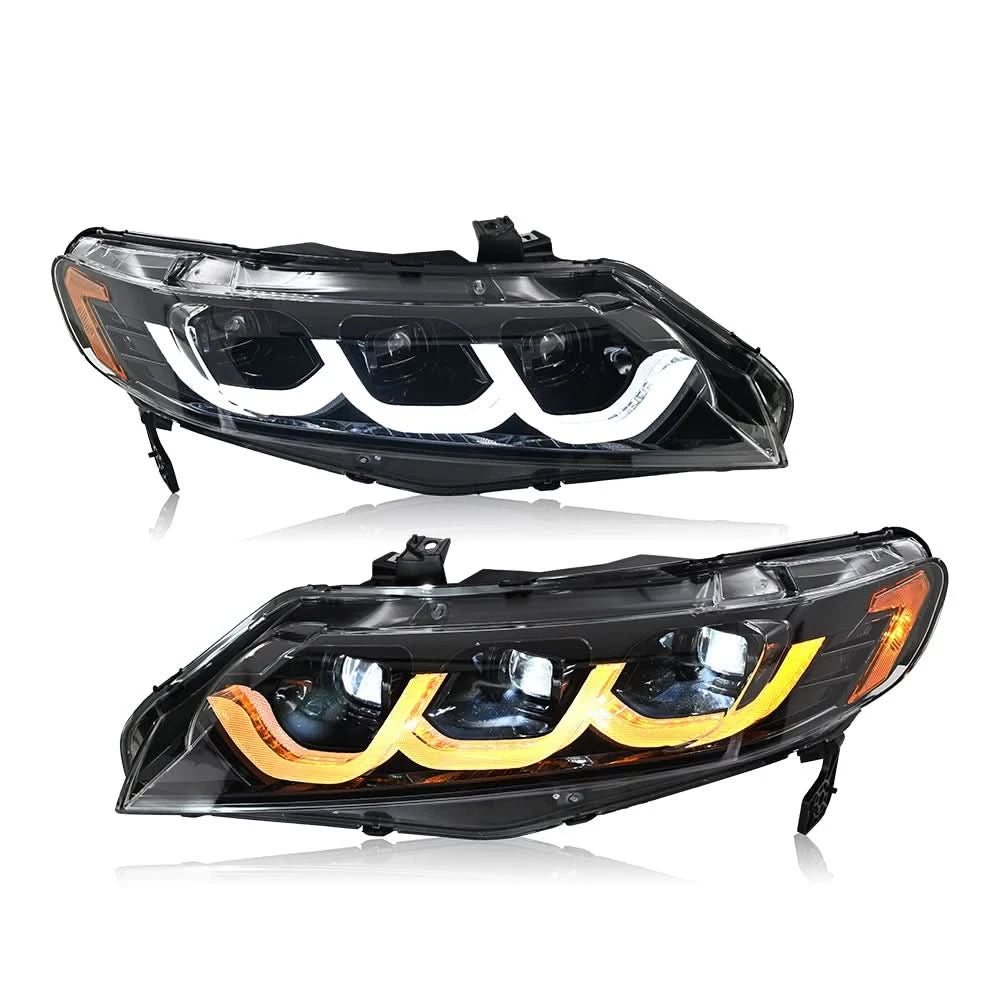 Honda Civic LED Projector Headlights with DRL – Full Assembly Pair (2006–2011)