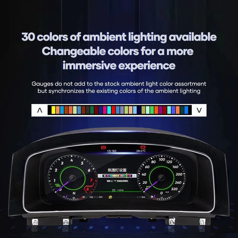 VW Golf MK7 Digital Instrument Cluster – 12.3” HD Virtual Dashboard Upgrade (2013–2020)