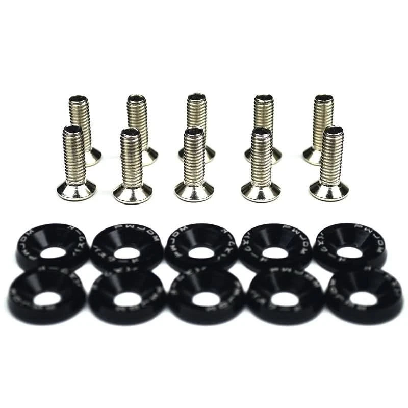 M6x20 Aluminum Bolt & Fender Washer Kit – Universal Engine Bay Fastener Set (10-Piece)