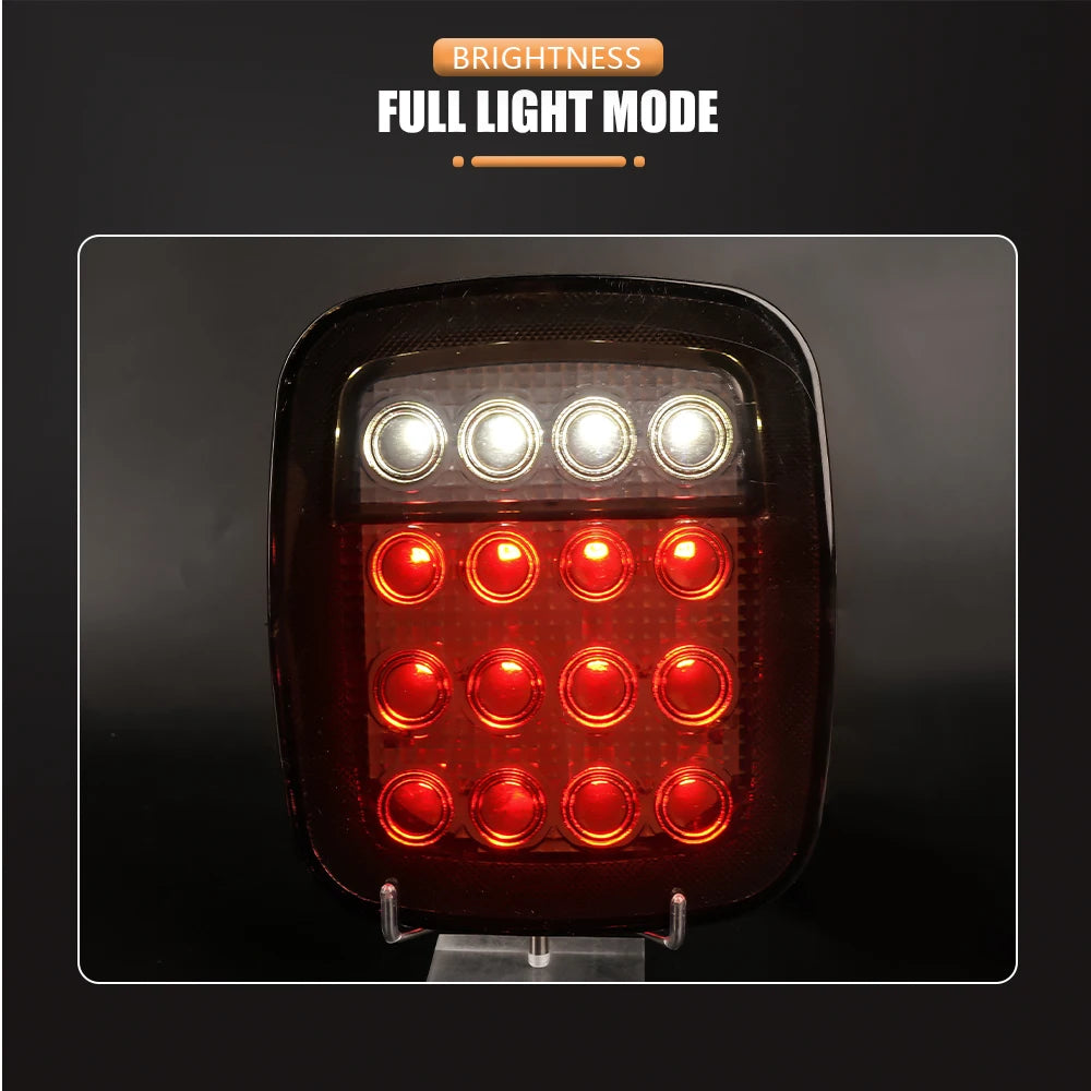 LED Tail Lights for Jeep Wrangler CJ / YJ / TJ – Smoked or Red Lens (2-Piece Set)