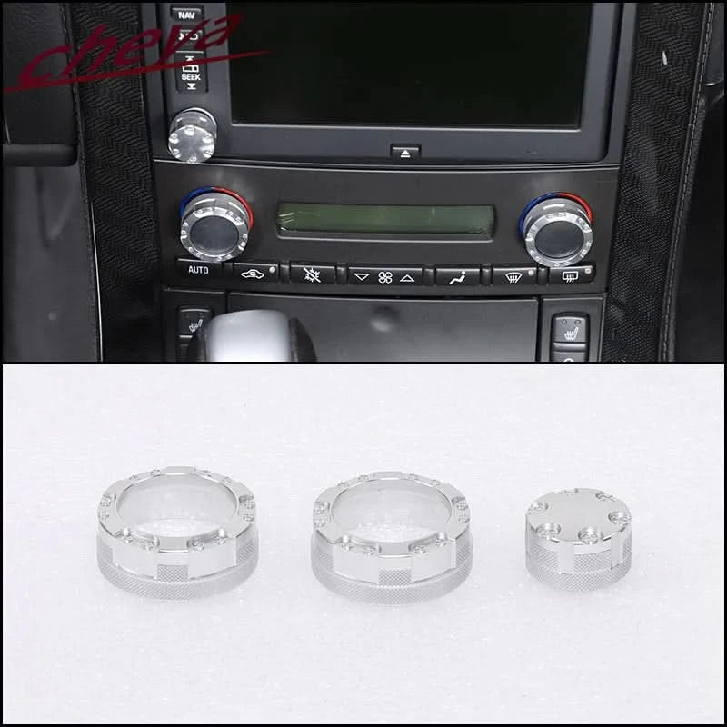 Corvette C6 Aluminum Climate Control Knob Rings – Interior Trim Upgrade (2007–2013, 3-Piece Set)