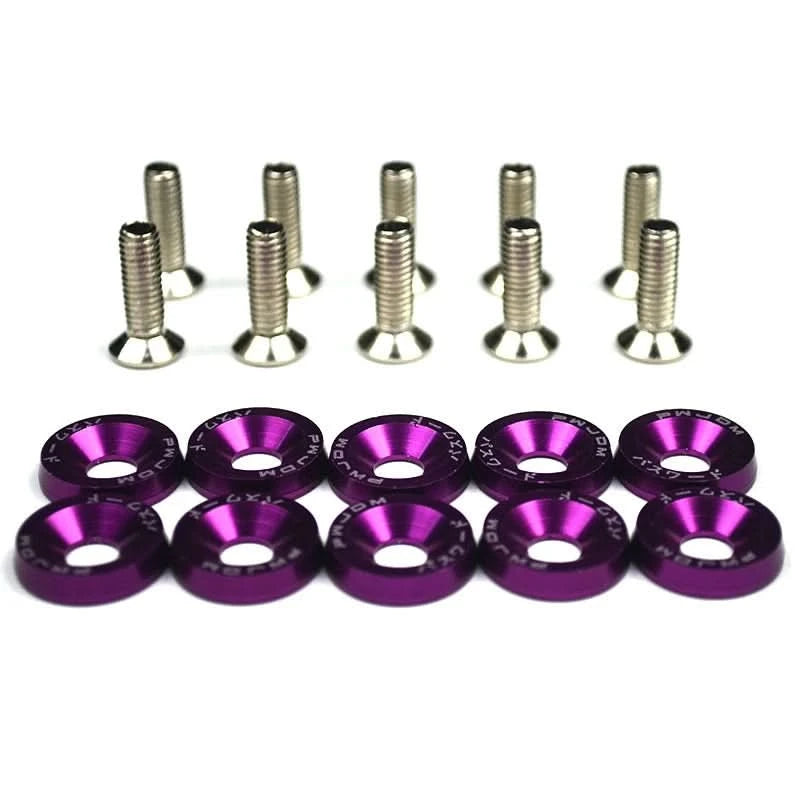 M6x20 Aluminum Bolt & Fender Washer Kit – Universal Engine Bay Fastener Set (10-Piece)