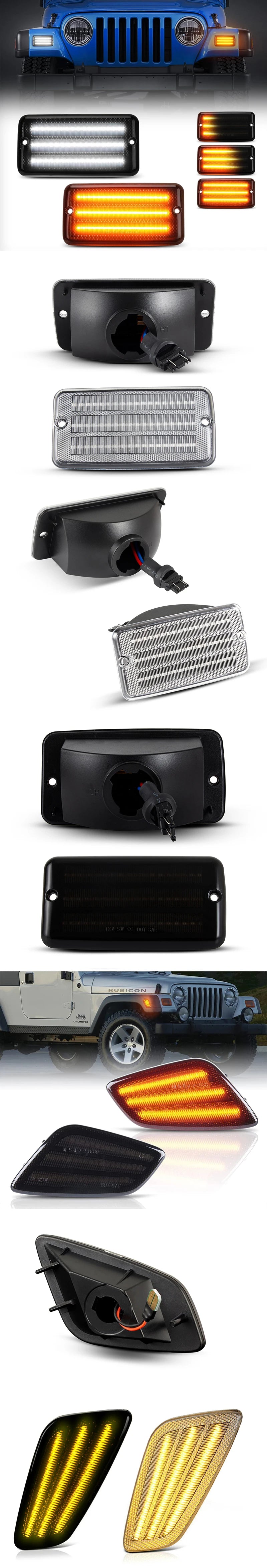 Dynamic LED Turn Signal & Side Marker Lights for Jeep Wrangler TJ (1997–2006)