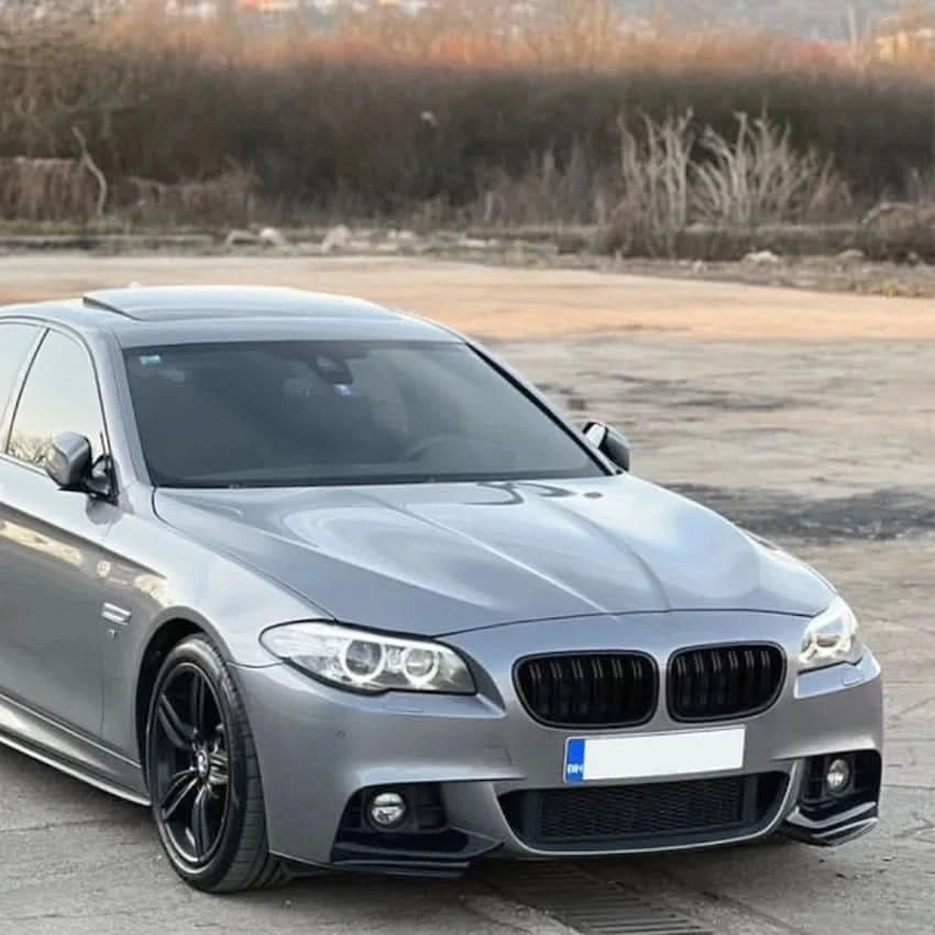 BMW F10/F11 M Sport Front Bumper Splitter Set – Gloss Black Side Covers for 5 Series 520i/530i (2011–2017)