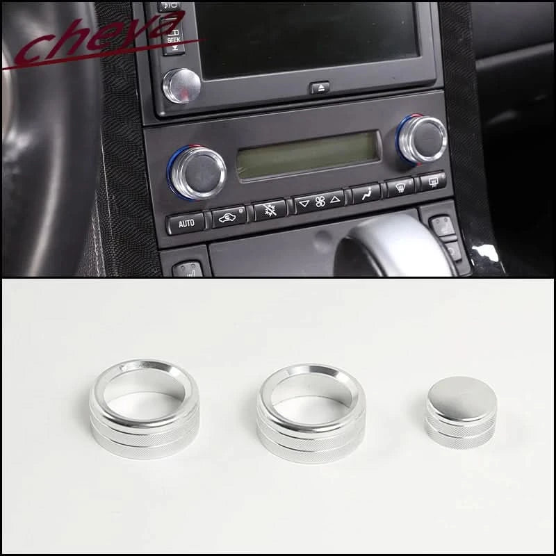 Corvette C6 Aluminum Climate Control Knob Rings – Interior Trim Upgrade (2007–2013, 3-Piece Set)