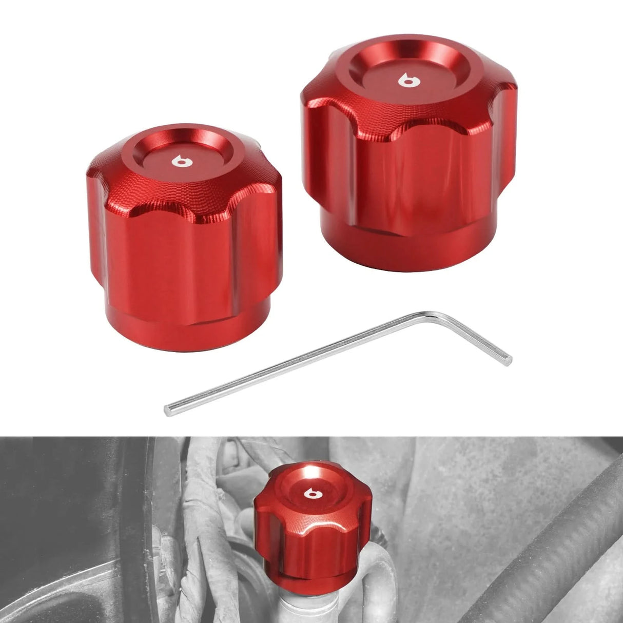Billet Aluminum A/C Service Cap Set – BMW E-Series & MINI Platforms