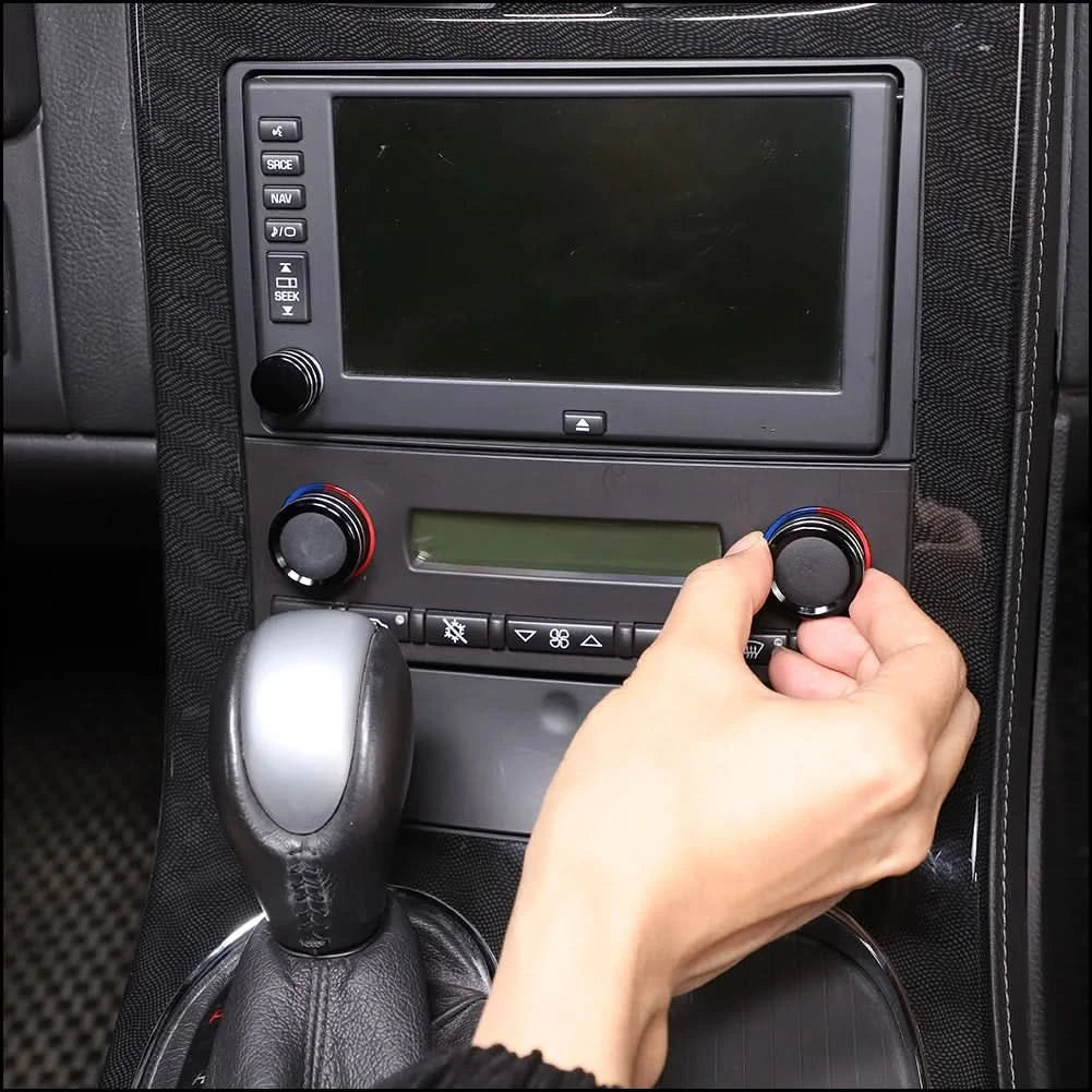 Corvette C6 Aluminum Climate Control Knob Rings – Interior Trim Upgrade (2007–2013, 3-Piece Set)