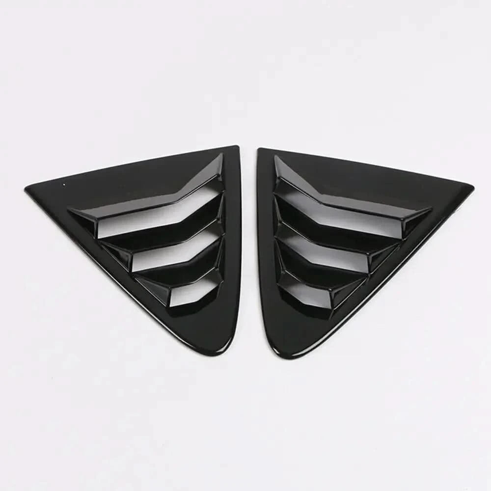 Rear Side Window Louver Cover Set for Toyota Corolla Sedan 2019–2023 – Gloss Black / Carbon Look Vent Trim